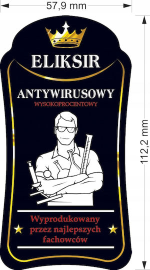 10x Premium Antivirus Elixir Kleine Klebeetiketten Flaschenaufkleber Wodka