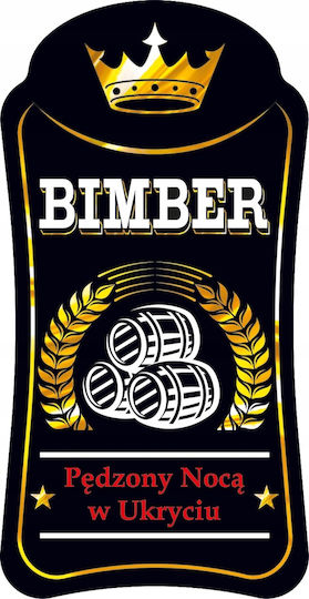 10x Premium Bimberek Kleine Klebeetiketten für Wodka Alkohol Moonshine
