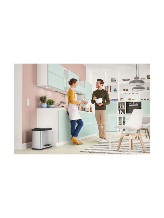 Hailo Waste Bin from Stainless Steel with Pedal Grey 17lt