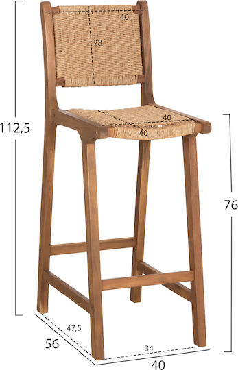 Bar Table Ruen with 2 Stools 65x65cm