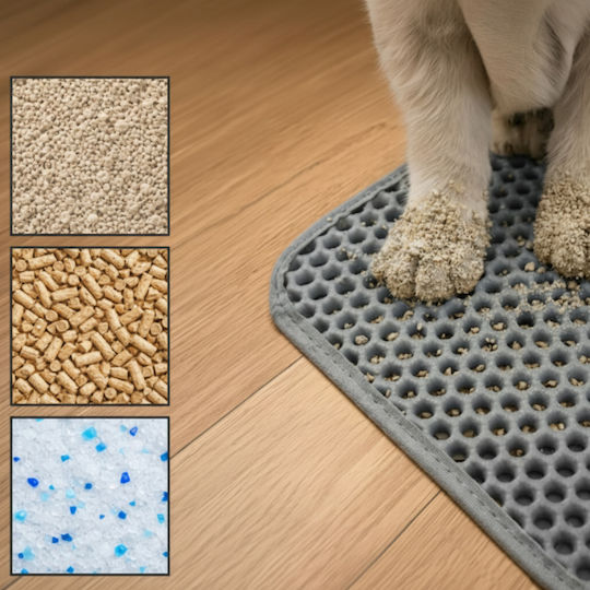 Cat Litter Mat Zola 60 X 45 Cm Double Non-slip Gray
