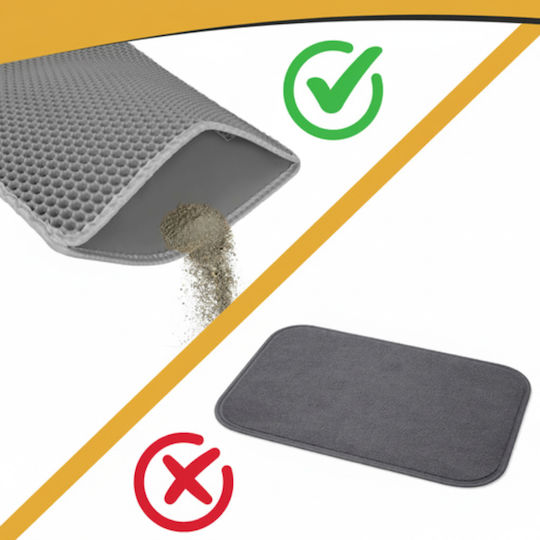 Cat Litter Mat Zola 60 X 45 Cm Double Non-slip Gray