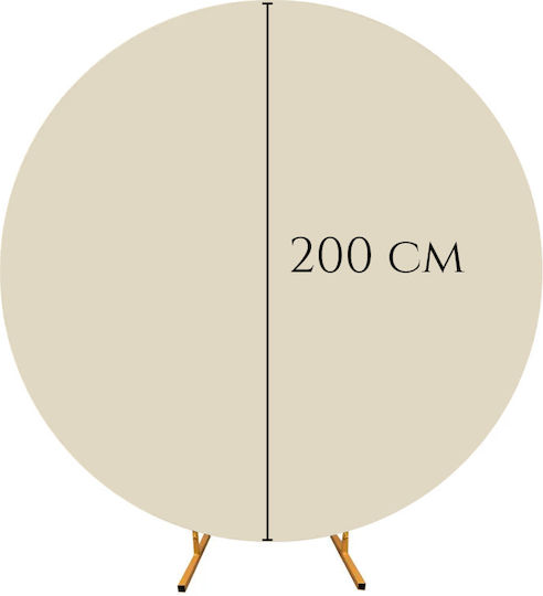 Arc Rotund De Baloane Cu Două Fețe Perete Foto 200 Cm Șampanie