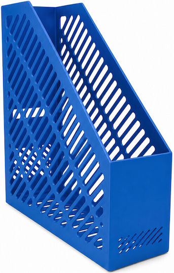 Blue A4 Vertical Document Holder Durable Plastic Office Organizer 80 X 250 X 300 Mm