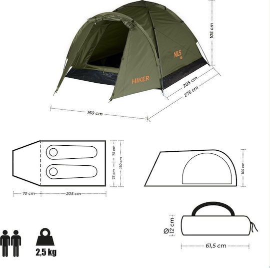 Nils Camping Tent Igloo Storage Khaki 4 Seasons 315x150x105cm