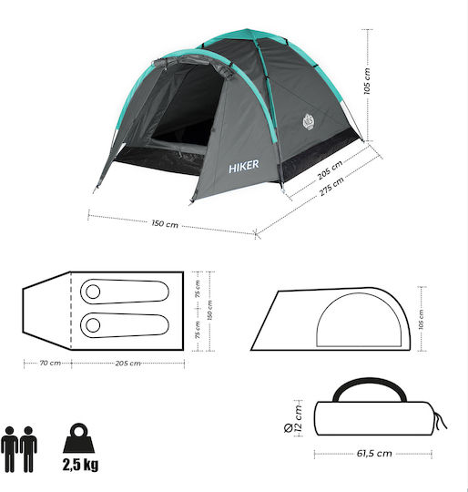 Nils Camping Tent Igloo Storage Grey 4 Seasons 315x150x105cm
