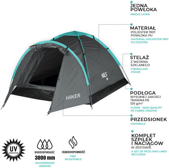 Nils Camping Tent Igloo Storage Grey 4 Seasons 315x150x105cm