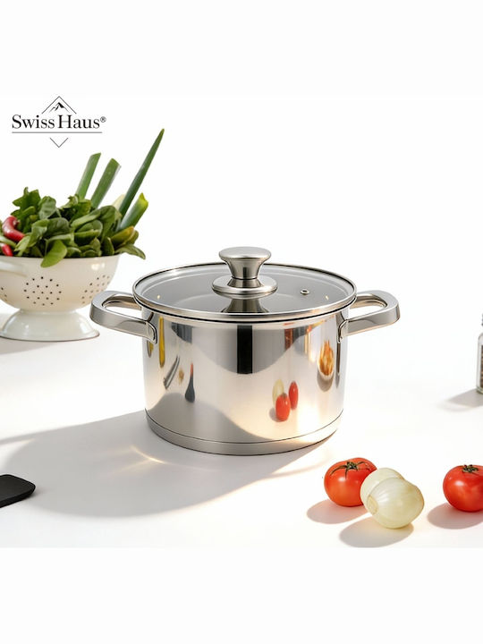 Swiss Haus Deep Stainless Steel Pot 6.3lt / 24cm