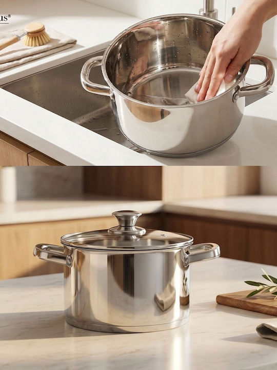 Swiss Haus Deep Stainless Steel Pot 6.3lt / 24cm