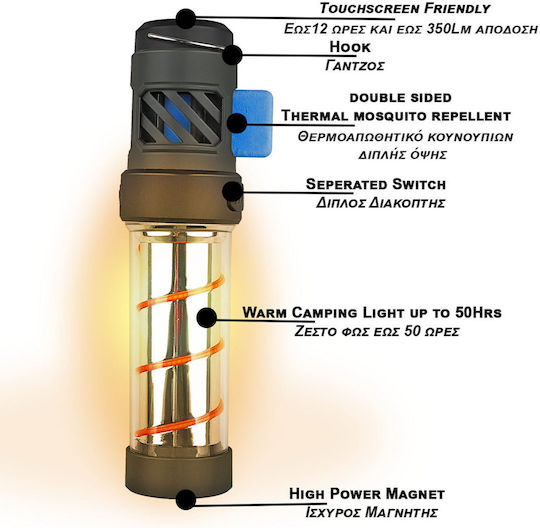 Alpin Mini Repel Mosquito Repellent 4 1 Camping Lantern + Spotlight + Magnet