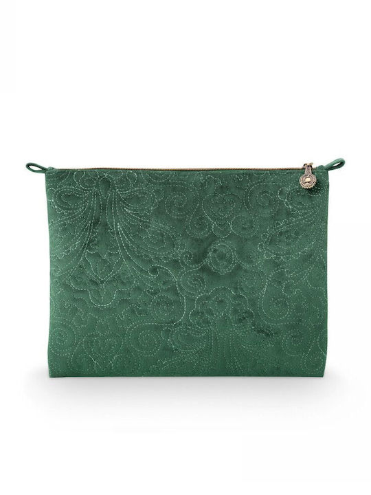 Women's Toiletry Bag Flat Pouch in Green Color 19.5cm