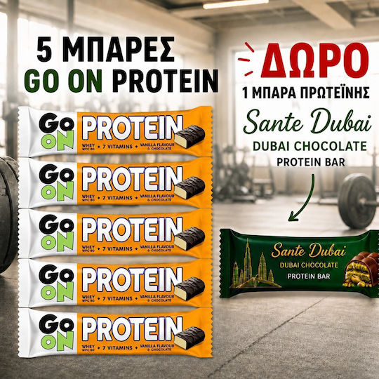 Angebot Go On Protein Vanille 5Stücke+Gratis Proteinriegel Sante Dubai 45g