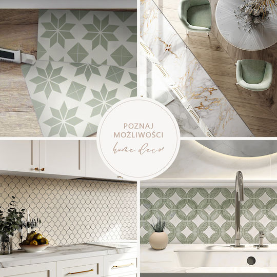 Coloray Vinylfliesen Set Mit Gedrucktem Eleganten Marmor Muster 6x60x30 cm