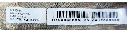 Screen Flex Cable Msi Gx620 Gx623 Gt640 Gt627 Gt628 Gx630 Gx640 Ms-1656 Ms1651x K19-3040006-h39 Video Screen Cable Code 1-flex0507