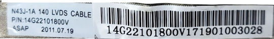 Screen Flex Cable Asus N43s N43j N43jf N43jm N43jq N43sm N43sv 14g22101801v Video Screen Cable Code 1-flex0318