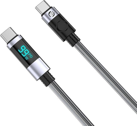 Orico Braided LED USB-C Male To USB-C 100W PD Cable Black 2m 2 Pieces