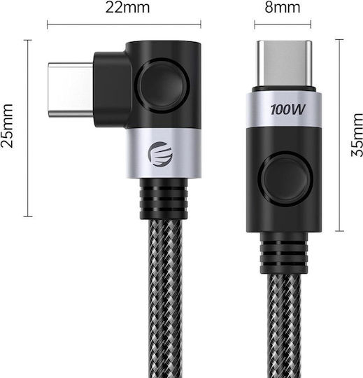 Orico Cable USB-C Male - USB-C 100W PD Black 0.5m