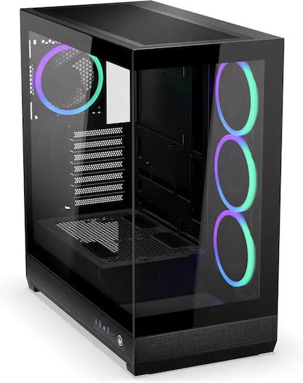Endorfy Fishtank 6000 Corona Gaming Midi Tower Computer Case with Side Window and ARGB Lighting Black