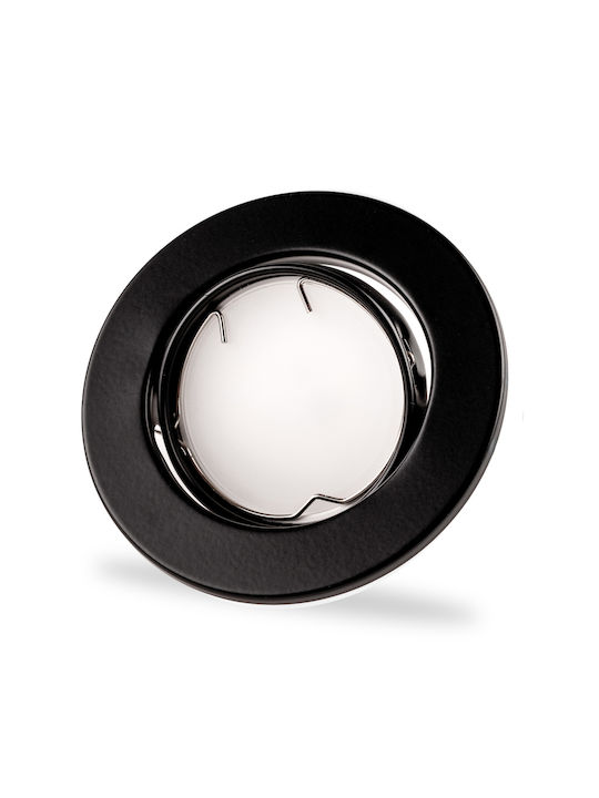 Spot Încastrat Mobil Rotund Corp De Iluminat Cu Halogen Aureli Negru Mr16 Gu10