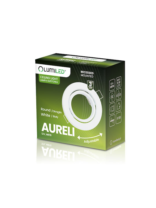 Aureli Einbau Deckenstrahler Rund Leuchtmittel Weiß Blatt Mr16 Gu10