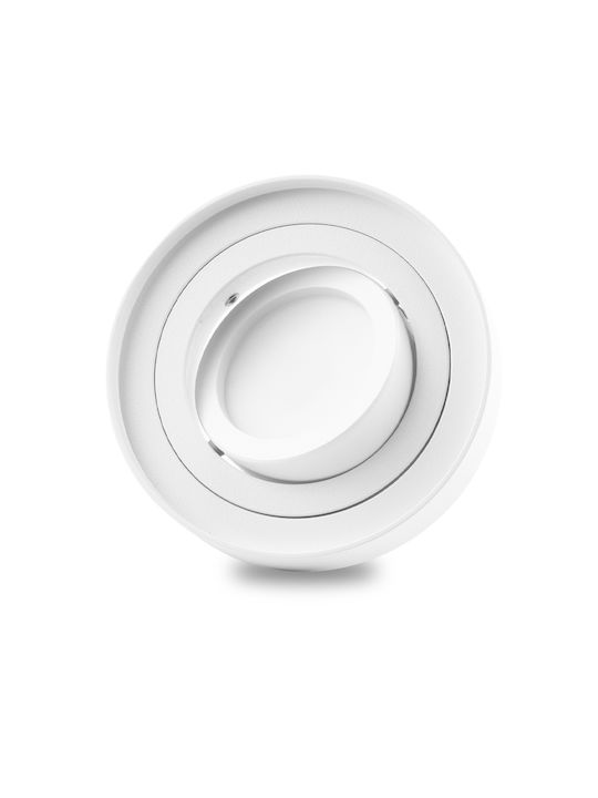 Spot Încastrat cu Bec Halogen Gu10 Mobil Rotund Alb 20mm