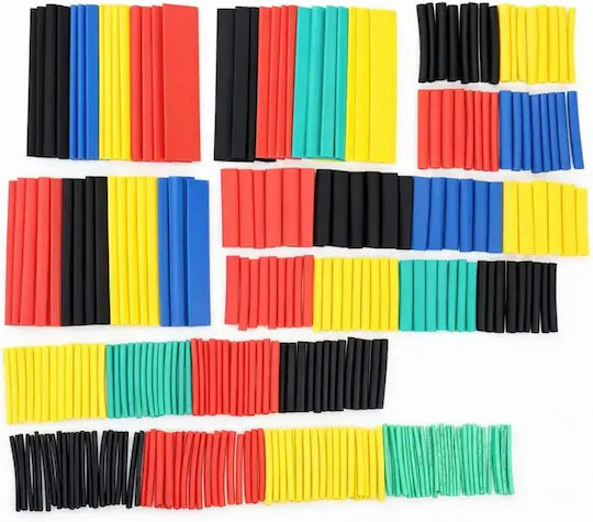 Set Tubulatură Termocontractibilă Macaroane Cabluri 348 Bucăți Multicolore Cutie de Organizare