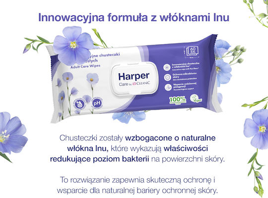 040019 Șervețele Corp Hh Harper Care 60 Bucăți