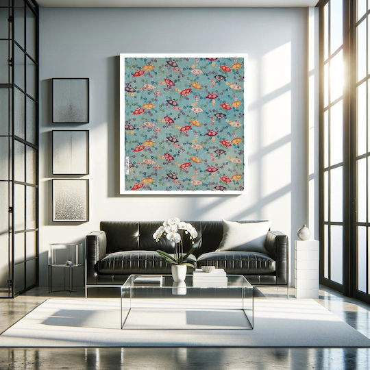 Square Fragment Gemälde Stoff 110x110cm