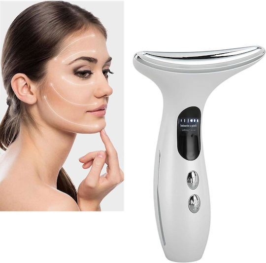 Arvada Beautypro Hy38 Dispozitiv de Masaj pentru Față și Gât 3 Moduri LED Încălzire 40–45°C 3 Niveluri de Vibrație Încărcare USB Alb
