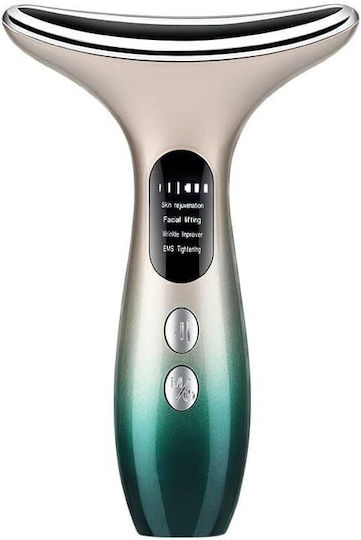 Arvada Beautypro Hy38 Dispozitiv de Masaj pentru Față și Gât 3 Moduri Led 40–45°C Încălzire 3 Niveluri de Vibrație Încărcare Usb Verde
