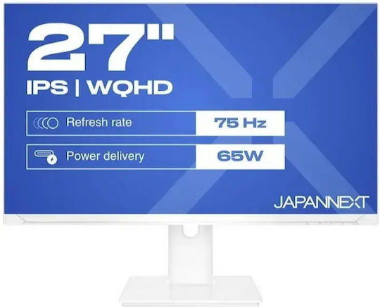Japannext JN-IPS270WQHD75F IPS Monitor 27" QHD 2560x1440 with Response Time 5ms GTG White
