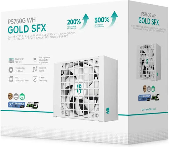 Deepcool Deepcool PS750G 750W White Computer Power Supply Full Modular 80 Plus Gold