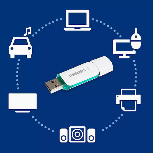 Philips Snow Edition 2.0 8GB USB 2.0 Stick Λευκό