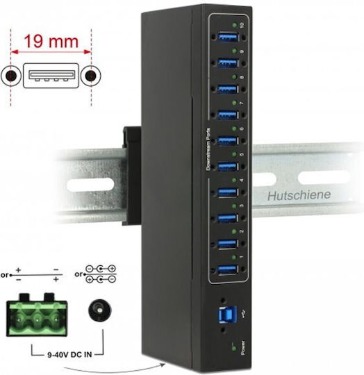 DeLock Hub 10 Ports USB 3.0 With USB-A Connection