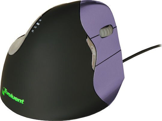 Evoluent VerticalMouse 4 Small Wireless Wireless Ergonomic Mouse Black-Violet