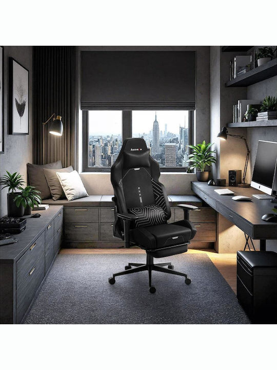 Huzaro Force 8.1 Fabric Gaming Chair with Adjustable Arms and Footstool Black