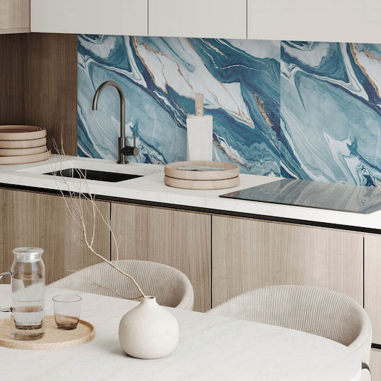 Panou PVC Model Decorare Ușoară Sală De Mese 100x50 Cm Valuri Abstracte Mișcare