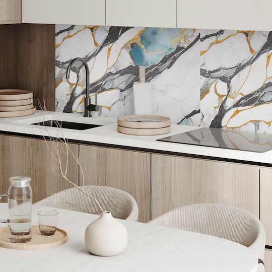 Decorare Din Vinil Imprimare Asamblare Fără Unelte Model Marmorat 100x50 cm