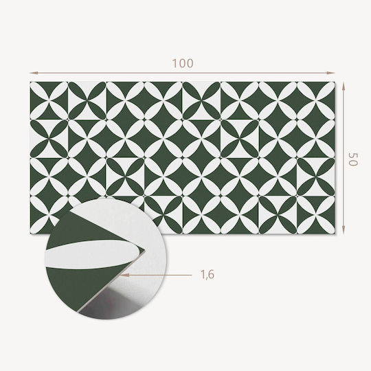Panou de Perete din Vinil pentru Sufragerie 100x50 cm Model Geometric de Șah