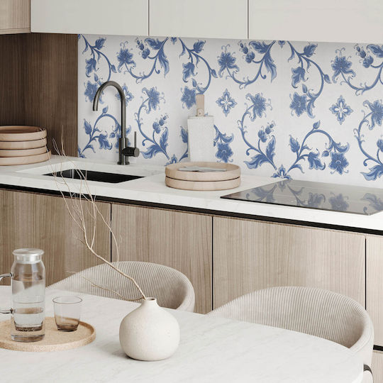 Panou Decorativ Autocolant Din Vinil Pentru Hol 100x50 Cu Model Floral Pe Fundal