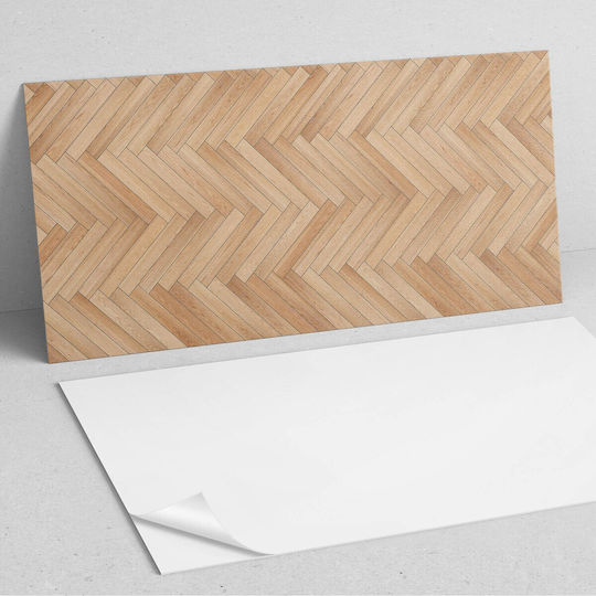 Dining Room Graphic Panel Sticker PVC 100x50 Herringbone Design