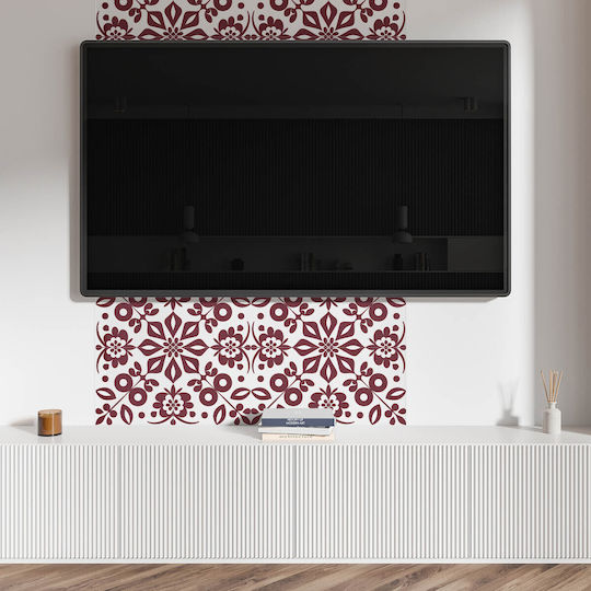 Gedrucktes Wandpaneel Vinyl Esszimmer 100x50 cm Blumendesign Blätter