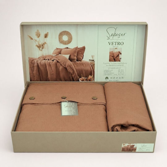 Şaheser Set Huse Pentru Pilote Dublu 200x220cm Maro