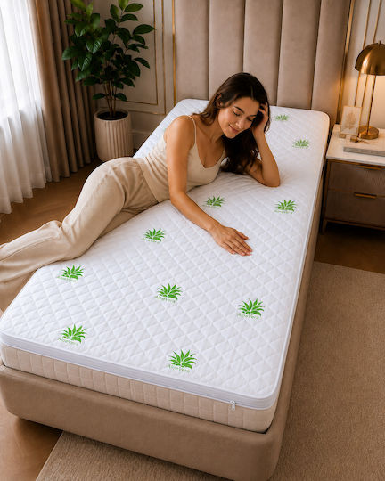 Kotonia Home Topper Saltele Single Spumă De Memorie Îmbibat Cu Aloe Vera Și Husă Detasabilă 90x200x4cm