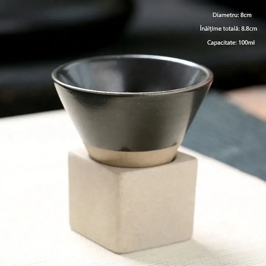 Ceașcă Espresso Ceramică Neagră 120ml