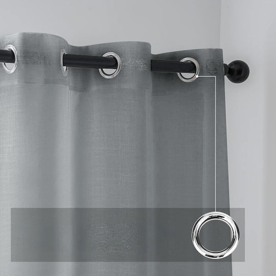 Cucraf Σετ Κουρτίνες με Τρουκς Γκρι 140x225εκ.