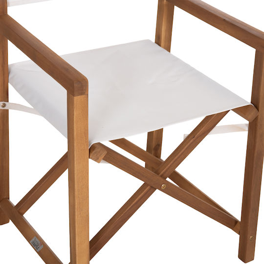 Outdoor Dining Set Textilene 5 Pieces Natural