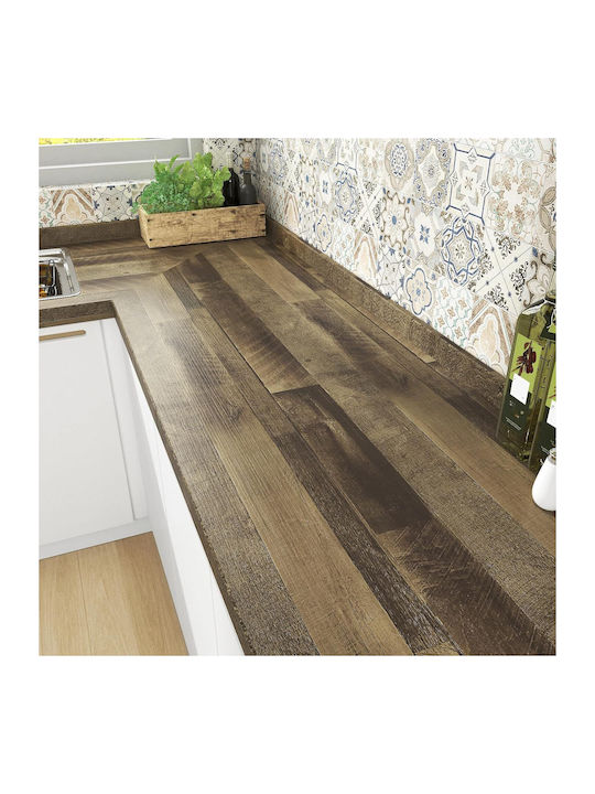 Tapet autoadeziv pentru mobilier cu efect de lemn rolă 40x800 cm maro