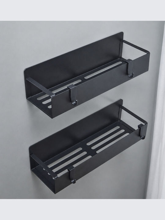 Wandmontage Inox Regal 27x8.5x7.1cm Schwarz