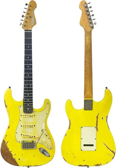Vintage V6pu0019 Proshop Einzigartige Elektrische Gitarre Abgenutzt Kanariengelb